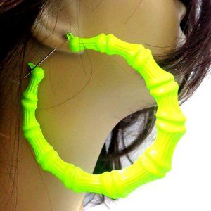 Neon Bamboo Earrings